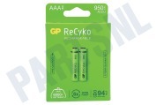 GP GPRCK95AAA646C2  LR03 ReCyko+ AAA 950 - 2 oplaadbare batterijen geschikt voor o.a. 950mAh NiMH