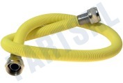 Universeel 404702 Gasslang RVS gasslang alleen voor inbouw apparatuur geschikt voor o.a. 80 cm geel met koppelingen