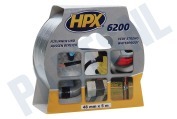 HPX CB5005  6200 Pantsertape Repair Zilver 48mm x 5m geschikt voor o.a. Duct Tape, 48mm x 5 meter