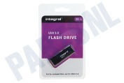 Integral INFD32GBBLK3.0  Memory stick 32GB USB Flash Drive Zwart geschikt voor o.a. USB 3.0