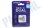 360-C Dual Typer-C & USB3.0 Flash Drive 64 GB