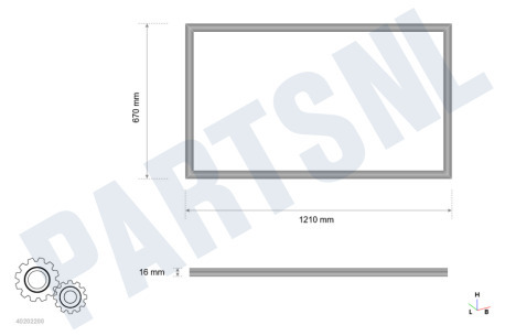 Indesit Koelkast 117019, C00117019 Afdichtingsrubber Koelgedeelte, Wit