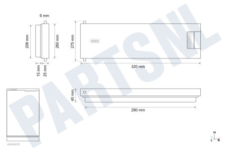 Dometic (n-dc) Koelkast 289042420 Deur vriesgedeelte