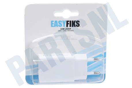 Easyfiks  USB oplader 230V 2,1A/5V 1-poort wit