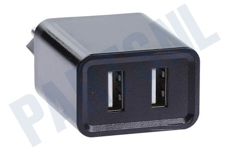 HTC USB oplader 230V 2,1A/5V 2-poort zwart