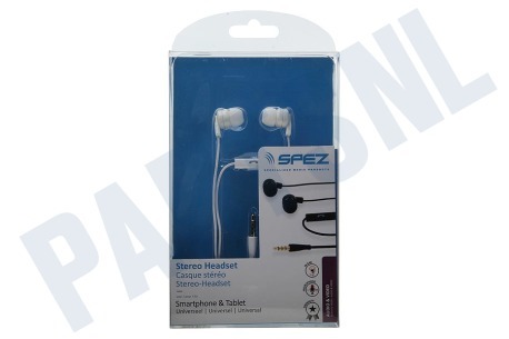 Cube Stereo headset In-ear met opname knop, Wit