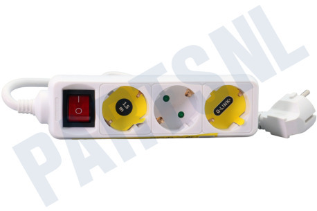 Exin Tafelcontactdoos 3x1,5mm2 3500W 16A RA wit 1,5M + schakelaar