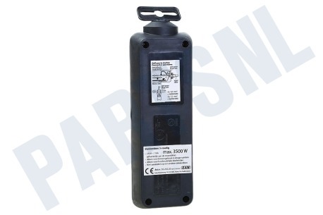 Exin Stekkerdoos 3-Voudig, Randaarde, 2500W Zwart