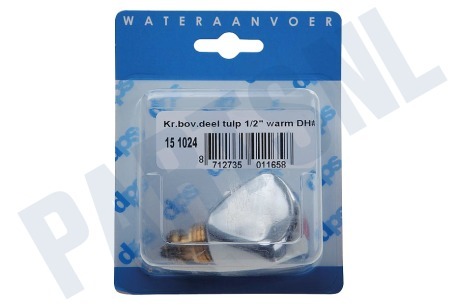 Dps Kraanbovendeel tulpgreep 1/2'warm/chroom