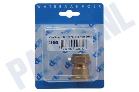 Dps Knelkoppeling recht 1/2'binnen x 15mm