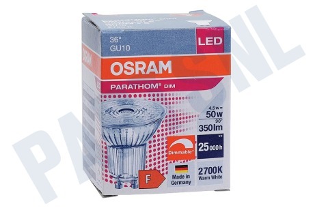 Osram 4052899957954 Parathom Reflectorlamp GU10 PAR16 4.6W Dimbaar