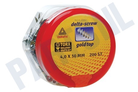 Deltafix Schroef Gold-top platkop torx verzinkt
