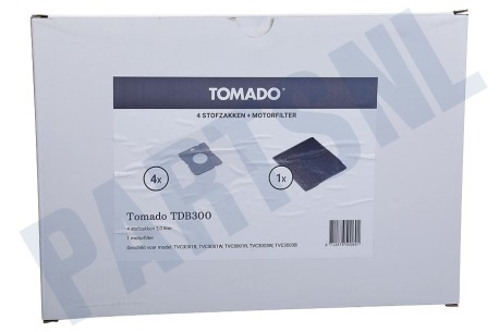 Tomado Stofzuiger TDB300 4 Stofzuigerzakken + Motorfilter