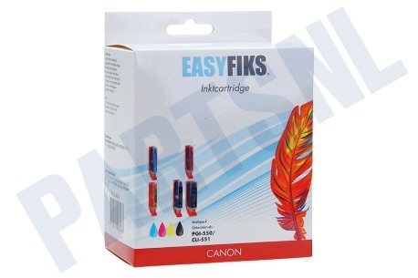Easyfiks Inktcartridge PGI 550 CLI 551 Multipack BK/BK/C/M/Y