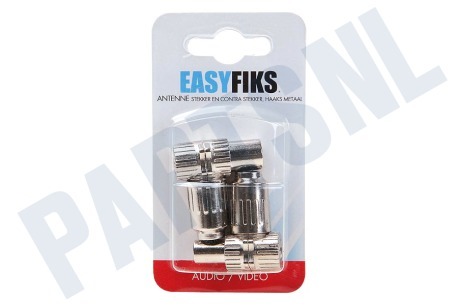 Easyfiks Coax Stekker Haaks, IEC Male en Female, Metaal
