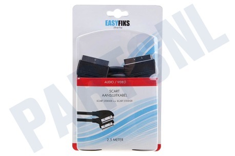 Easyfiks Scart Aansluitkabel 2.5 meter, Male - Male 21p