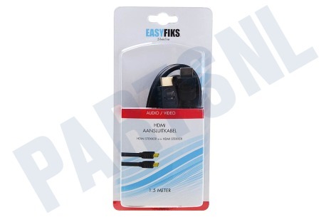 Easyfiks HDMI Kabel 1.4 High Speed + Ethernet, 1.5 Meter, Verguld