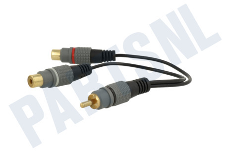 Easyfiks Tulp Splitter RCA Male - 2x Tulp Contra RCA Female 20cm