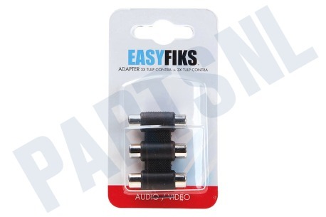 Easyfiks Tulp Adapter 3x Contra RCA Female - 3x Contra RCA Female