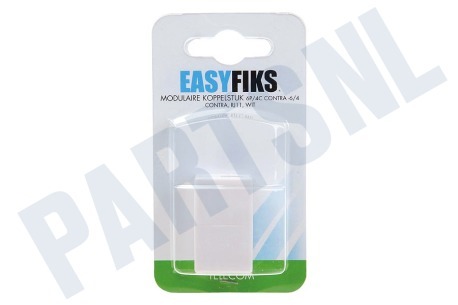 Easyfiks Telefoon Koppelstuk 2x RJ11 6p4c Contra Female, Wit