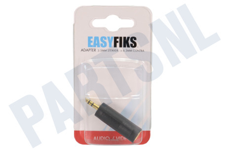 Easyfiks Jack Verloopstekker 3.5mm Male - Contra 6.3mm Female