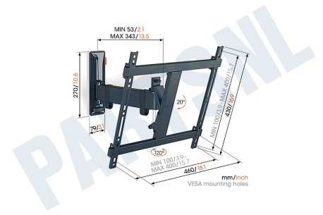 Vogel's TVM3425 Draaibare TV Beugel 32 - 65 inch