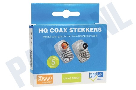Technetix Coax Stekker Haaks, metaal