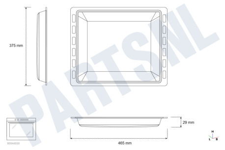 Pitsos Oven-Magnetron HEZ331070 Bakplaat Geemailleerd, Zelfreinigend