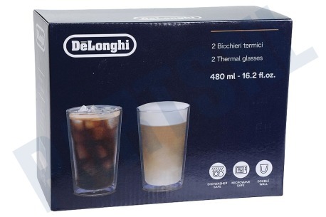 DeLonghi Koffiezetapparaat DLSC319 Thermische Dubbelwandige Glazenset