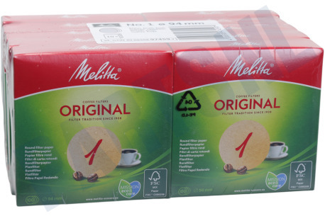 Melitta 6629281 Koffiefilter rond bruin 1, 100 stuks, Display