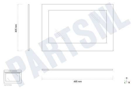 Ikea Oven-Magnetron Glasplaat Binnenruit oven 495x405mm