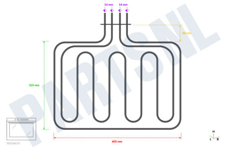 Smeg Oven-Magnetron Verwarmingselement Boven