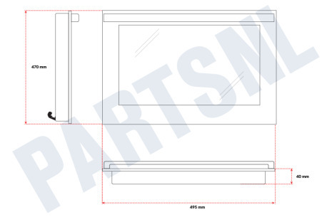Inventum Oven-Magnetron 30600900049 Deur Compleet