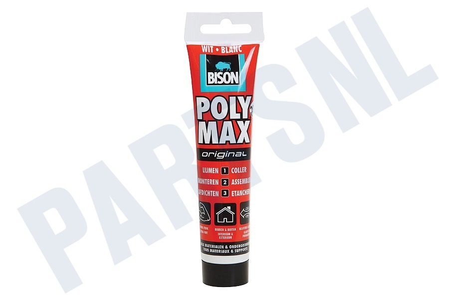 Bison Lijm Polymax, kleur wit