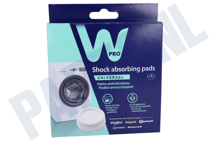 WPRO SKA202 Wpro Trillingsdempers Wit 4 stuks