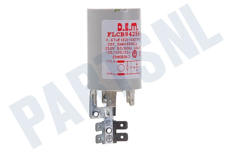 Ariston-Blue Air Wasmachine 64559, C00064559 Condensator Ontstoring 0.47uf+2x0.025