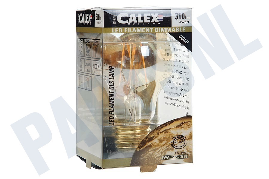 Calex 474504 Calex LED Volglas Filament Standaardlamp 4W 310lm E27