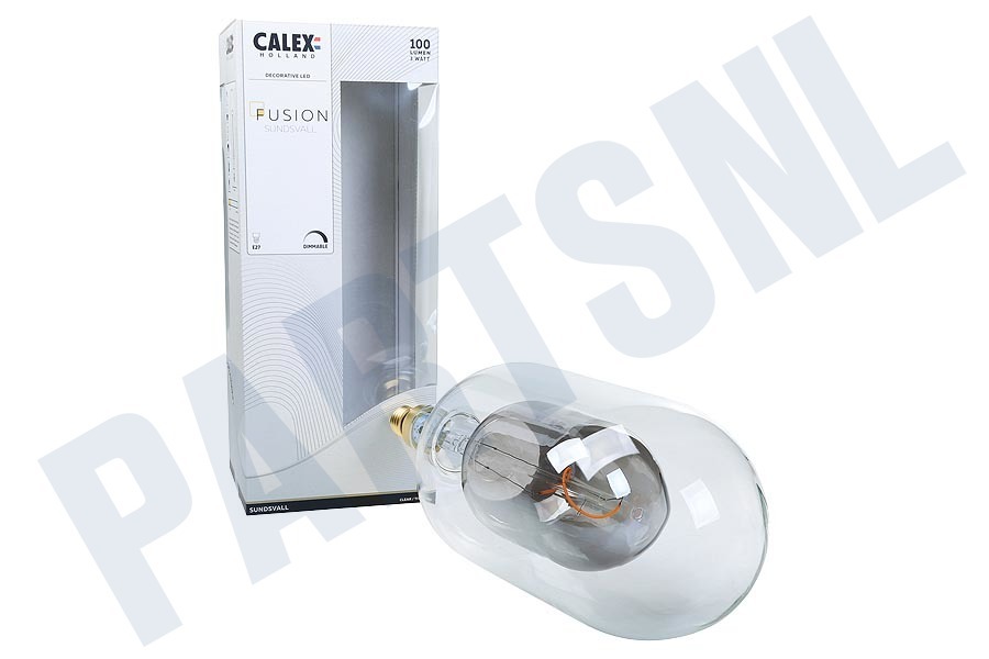 Calex Sundsvall Clear/Titanium Fusion LED lamp 3W Dimbaar