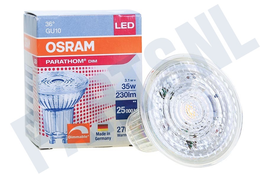 Osram 4052899957909 Parathom Reflectorlamp GU10 PAR16 3.1W Dimbaar