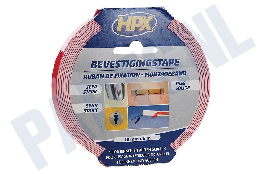 HPX DS1905 Bevestigingstape Dubbelzijdig 19mm x 5m