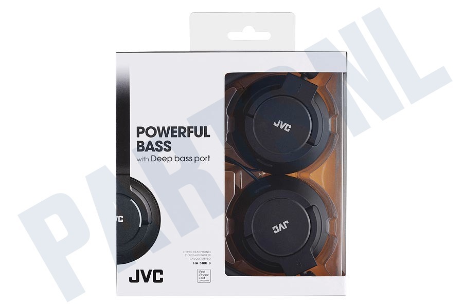 JVC HA-S180-A-EF On Ear Lichtgewicht Hoofdtelefoon Zwart