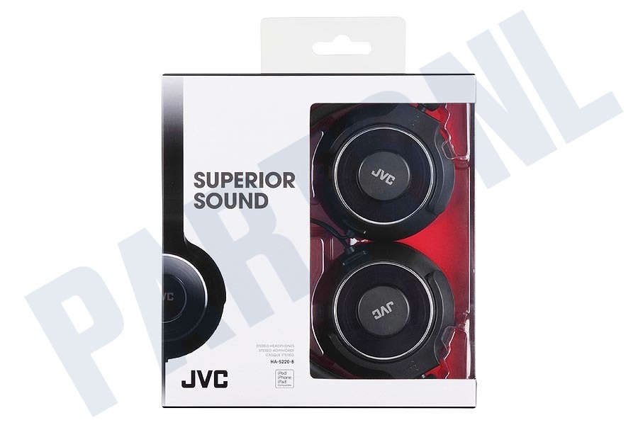 JVC HA-S220-B-E On Ear Lichtgewicht Hoofdtelefoon Zwart