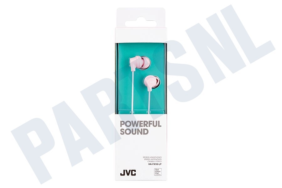 JVC HA-FX10-LP-E In Ear Stereo Headphones Powerful Sound Light Pink