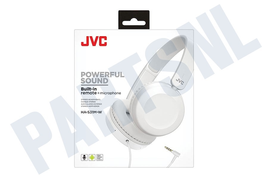 JVC HA-S31M-W Powerful Sound Hoofdtelefoon Wit