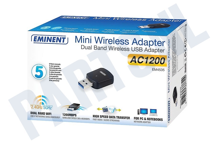 Eminent EM4535 Mini Draadloze USB Adapter 1200Mbps