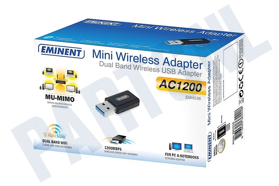 Eminent EM4536 Mini Dual Band AC1200 USB 3.1 Gen1 Netwerkadapter