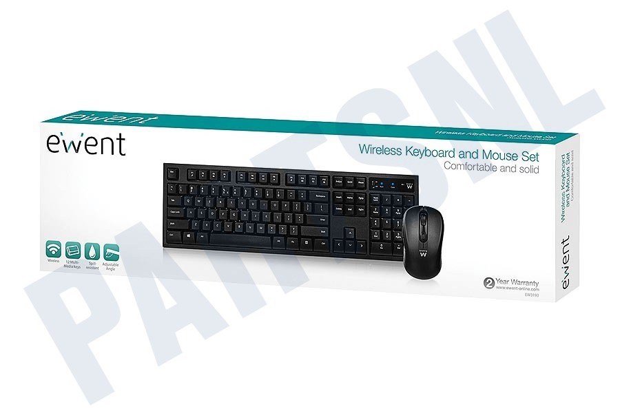 Ewent EW3193 Toetsenbord Softtouch, incl. muis