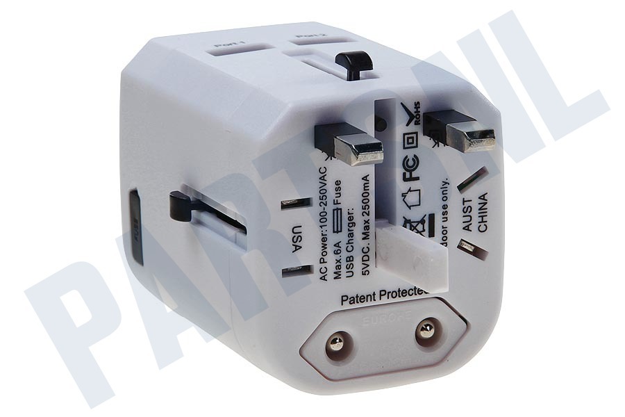 Mobilize 21895 Mobilize International Travel Adapter incl 2-Port USB