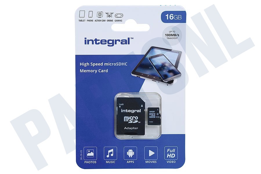 Integral V10 High Speed microSDHC Card 16GB