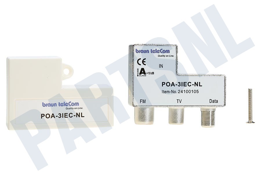 Braun Telecom POA 3 IEC-NL Verdeel element Radio-TV-modem verdeler